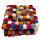Posavasos cuadrados de fieltro de 10 cm, color gris multicolor (juego de 4)
