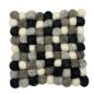 Posavasos cuadrados de fieltro de 10 cm, color gris multicolor (juego de 4)