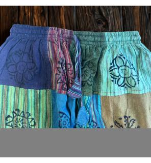 Sari Nómada - Pantalón Hongo - Diseños con Estampado en Bloque - Tonos Verdes (105x127cm) S/M