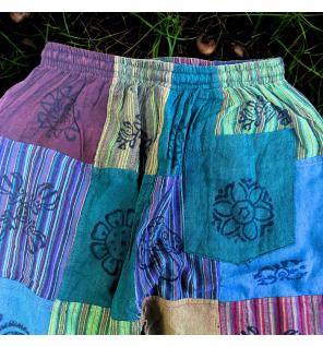 Sari Nómada - Pantalón Hongo - Diseños con Estampado en Bloque - Tonos Verdes (105x127cm) S/M
