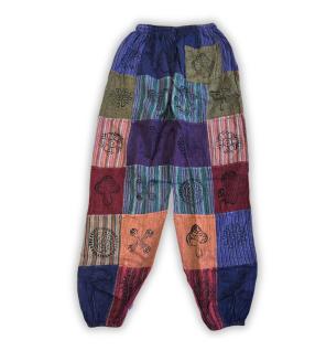 Sari Nómada - Pantalón Hongo - Diseños con Estampado en Bloque - Tonos Morados (105x127cm) S/M