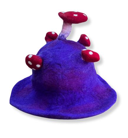 Sombrero de hongo de fieltro - Violeta intenso