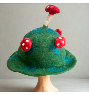 Sombrero de hongo de fieltro - Verde musgo de montaña