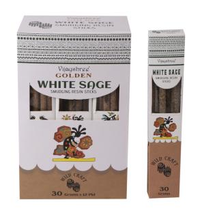 Varillas de resina para difuminar salvia blanca dorada 30g (6 unidades)