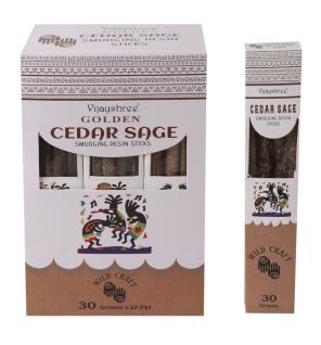 Varillas de resina para difuminar salvia y cedro dorado 30g (6 unidades)