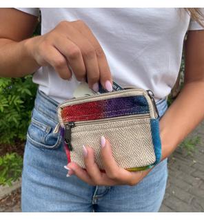 Bolsa cuadrada de cáñamo teñida