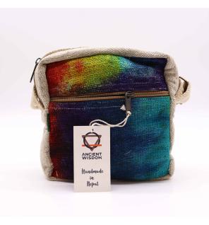 Bolso bandolera de cáñamo teñido con 1 cremallera