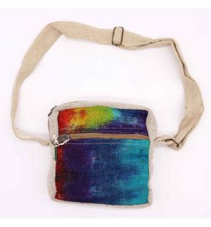 Bolso bandolera de cáñamo teñido con 1 cremallera