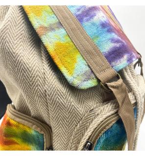 Mochila cuadrada grande de cáñamo Tiedye