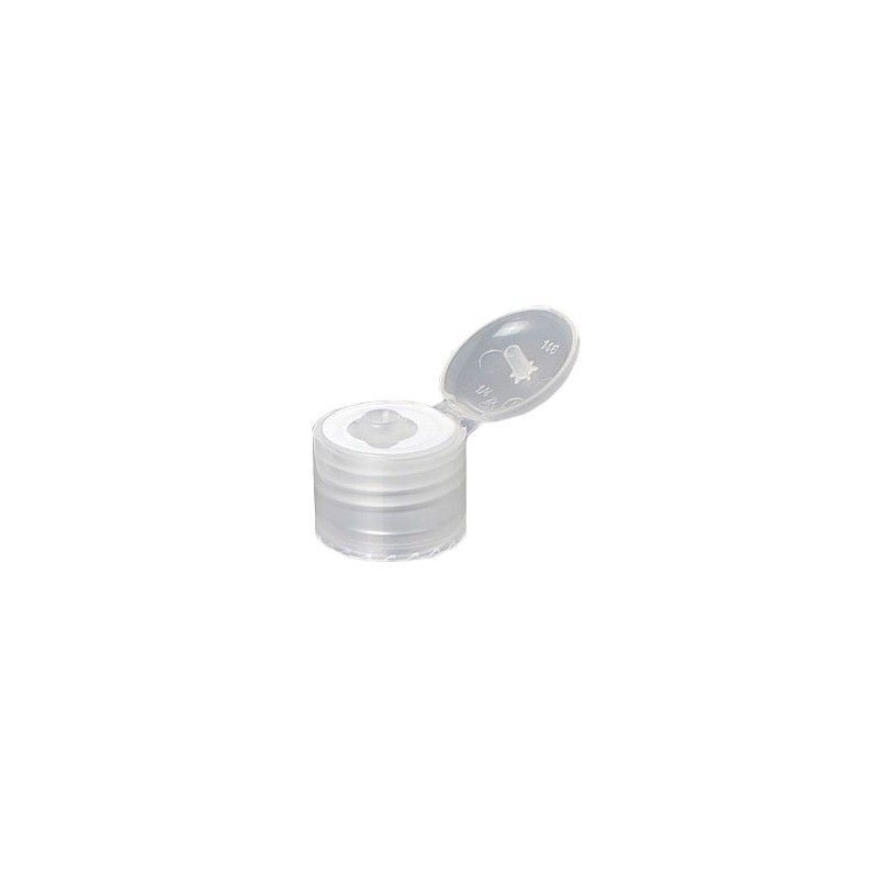 Tapon DIN28 Bisagra PET Transparente  (100 unidades)