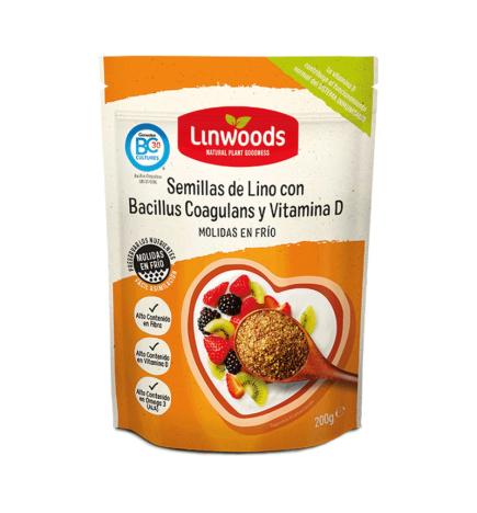 Semillas de Lino Molidas con Bacillus Coagulans y Vitamina D 200g Linwoods
