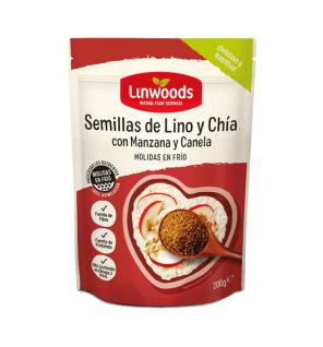 Semillas molidas de Lino y chia con Manzana y Canela Bio 200g Linwoods