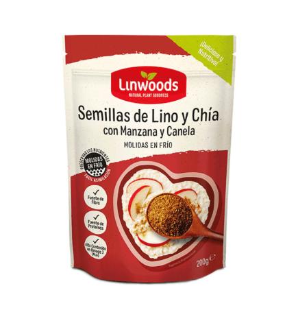 Semillas molidas de Lino y chia con Manzana y Canela Bio 200g Linwoods