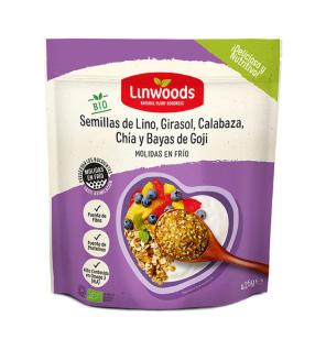 Semillas de Lino, Girasol, Calabaza, Chia y Bayas de Goji Molidas Bio 425g Linwoods