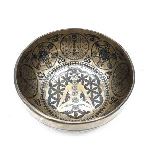 Cuenco Tibetano Curativo Grabado - 16cm - 7 Chakras
