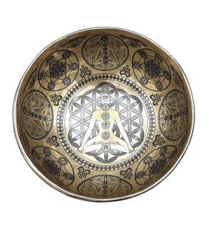 Cuenco Tibetano Curativo Grabado - 16cm - 7 Chakras