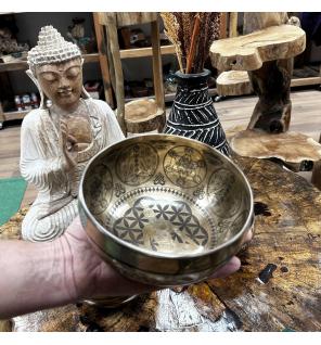Cuenco Tibetano Curativo Grabado - 16cm - 7 Chakras