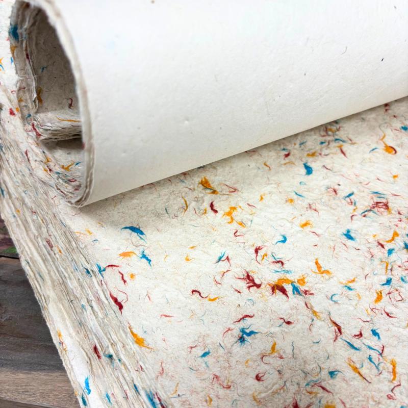 Lokta Papel de envolver hecho a mano - Mezcla de colores de algodón