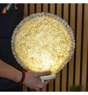 Lámpara Boho de Conchas Marinas - Concha Redonda Grande - 30 cm
