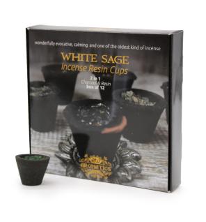 Caja de 12 copas de resina - salvia blanca