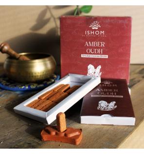 Pack of 15 Natural Incense Smudge Bricks and Burner - Amber Wood