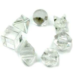 Juego geométrico de siete piezas de cristal