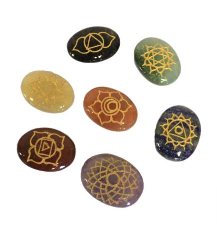 Piedras Chakra Grandes Set ( Forma Ovalada )