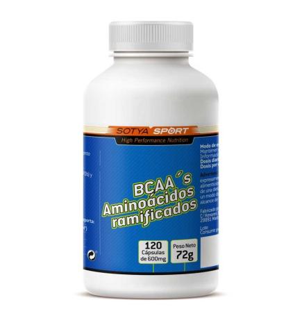 BCAA'S aminoacidos ramificados 600mg 120 capsulas Sotya