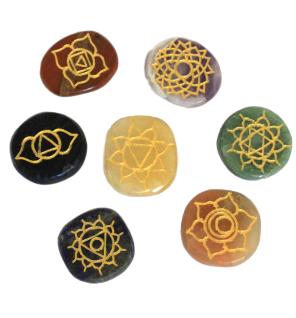Conjunto de Chakras de Piedras Pequeñas (Forma Redondeada)