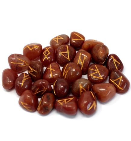 juego de Runa de la India en bolsas - Aventurina Roja