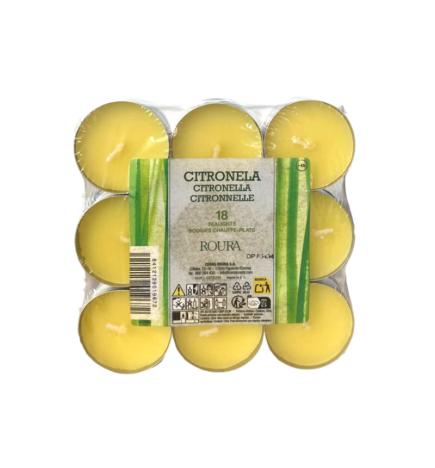 Vela Pack 18 calientaplatos citronela Roura
