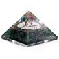 Pirámide de Orgonita Lrg 70mm - Gemas Chakra - Aventurina Verde y Flor de la Vida - 70 mm