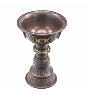 Copa Ritual de Cobre Antiguo con Triple Luna 8x13cm