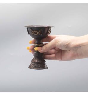 Copa Ritual de Cobre Antiguo con Triple Luna 8x13cm