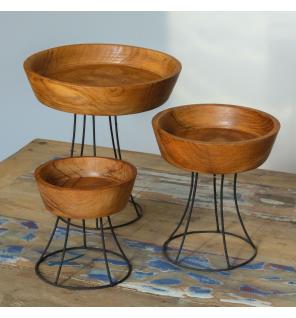 Elevated Teak Bowl 25cm