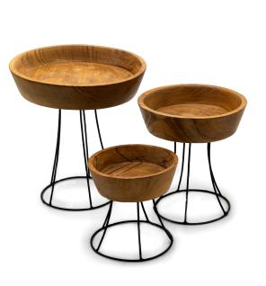 Elevated Teak Bowl 25cm