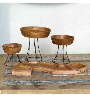 Elevated Teak Bowl 25cm