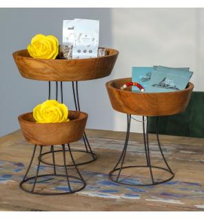 Elevated Teak Bowl 25cm