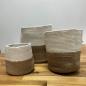 Cesta Grande de Algodón y Yute 25x25cm Blanco