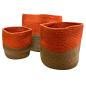 Cesta Mediana de Algodón y Yute 20x20cm - Naranja