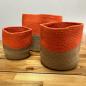 Cesta Mediana de Algodón y Yute 20x20cm - Naranja