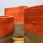 Cesta Mediana de Algodón y Yute 20x20cm - Naranja