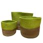 Cesta Mediana de Algodón y Yute 20x20cm - Pistacho