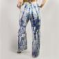 (LXL) Colección Nómada Sari Mediterráneo - Pantalones - Motivo Griego en Oro y Azul