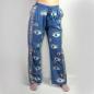 (LXL) Colección Nómada Sari Mediterráneo - Pantalones - Diseño del Ojo Maligno en Azul Rico y Oro