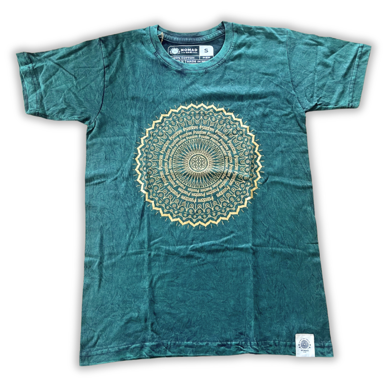 Camiseta Nomad Sari Extra Grande - Mandala - Verde