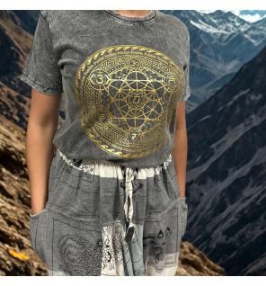 Camiseta Nomad Sari Extra Grande - Chakra - Gris oscuro