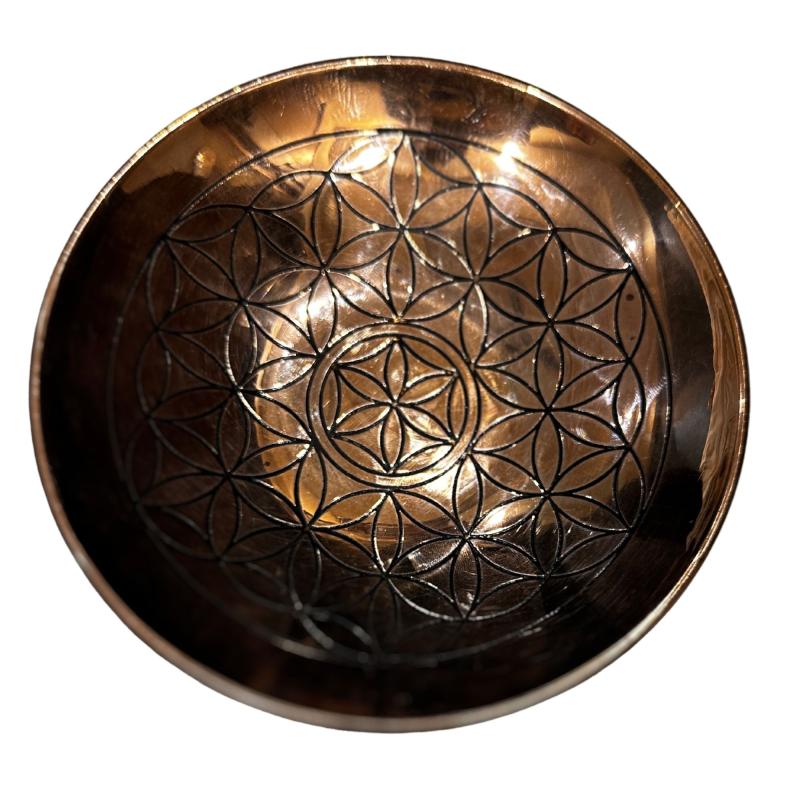 Plato de cobre para ofrendas - Flor de la Vida
