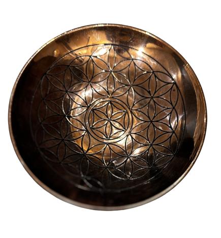 Plato de cobre para ofrendas - Flor de la Vida