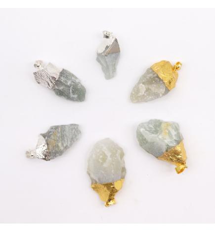 Colgantes de jade indio bañados en oro y plata (6 unidades surtidas)